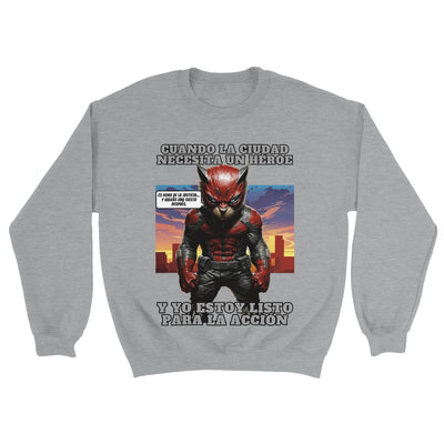 Sudadera Unisex Estampado de Gato "Atardecer Heroico" Michilandia | La tienda online de los fans de gatos