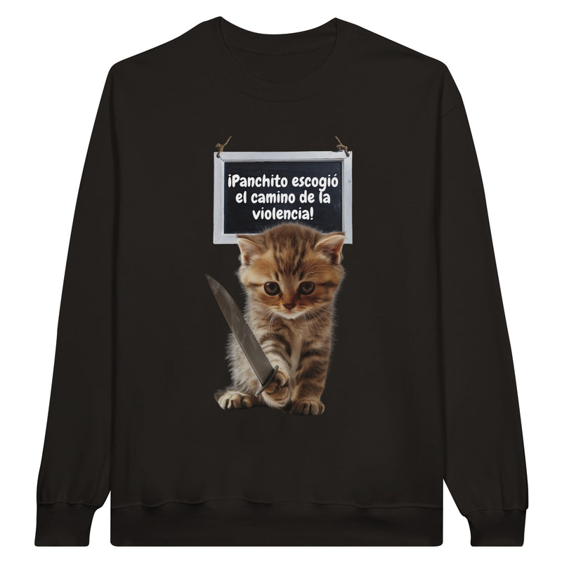 Sudadera Unisex Estampado de Gato "Panchito y Su Camino" Michilandia | La tienda online de los fans de gatos