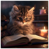 Póster de gato "Encanto Literario"