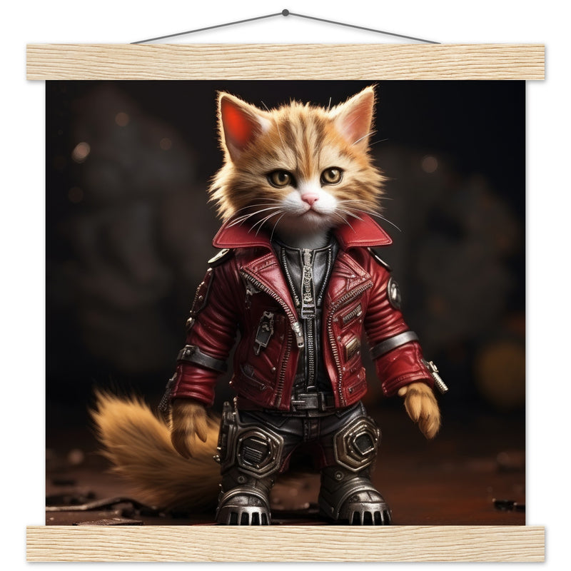 Póster semibrillante de gato con colgador "Michi Star Lord" Gelato