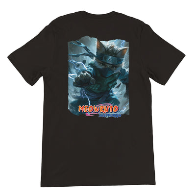 Camiseta Prémium Unisex Impresión Trasera de Gato 