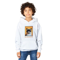 Sudadera con capucha júnior estampado de gato "Gruñón Sarcástico" Michilandia