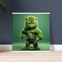 Póster semibrillante de gato con colgador "Michi Hulk" Gelato