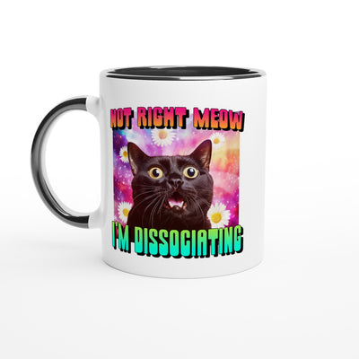 Taza Bicolor con Impresión de Gato 