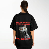 Camiseta de fútbol unisex estampado de gato "Sorpresa Burocrática" Subliminator