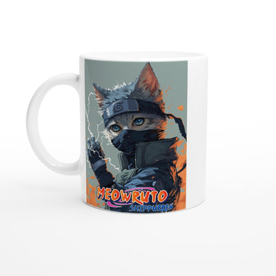 Taza Blanca con Impresión de Gato 