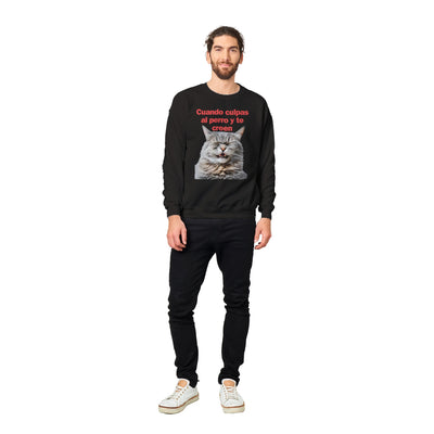 Sudadera Unisex Estampado de Gato "Risa Culpable" Michilandia | La tienda online de los fans de gatos