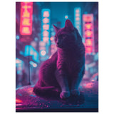 Panel de aluminio impresión de gato "Callejón de Neón" Michilandia | La tienda online de los fans de gatos