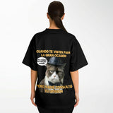 Camiseta de fútbol unisex estampado de gato "Dilema de Gala" Subliminator