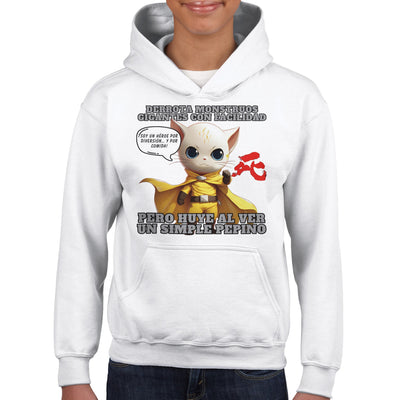 Sudadera con capucha júnior estampado de gato 