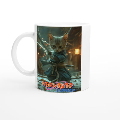 Taza Blanca con Impresión de Gato 