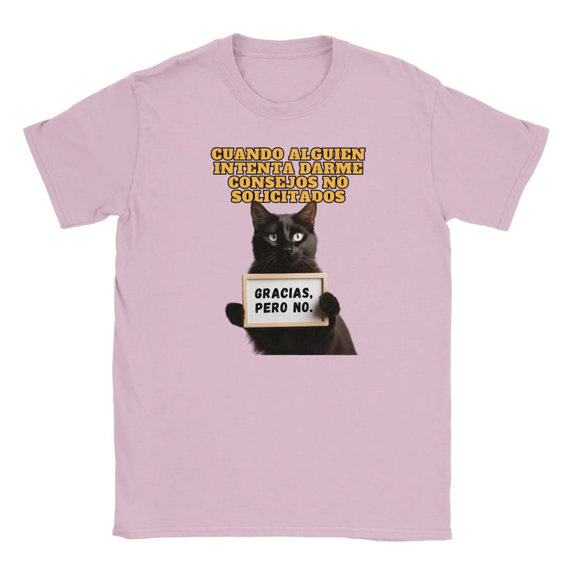 Camiseta Junior Unisex Estampado de Gato "No Gracias" Michilandia | La tienda online de los fans de gatos