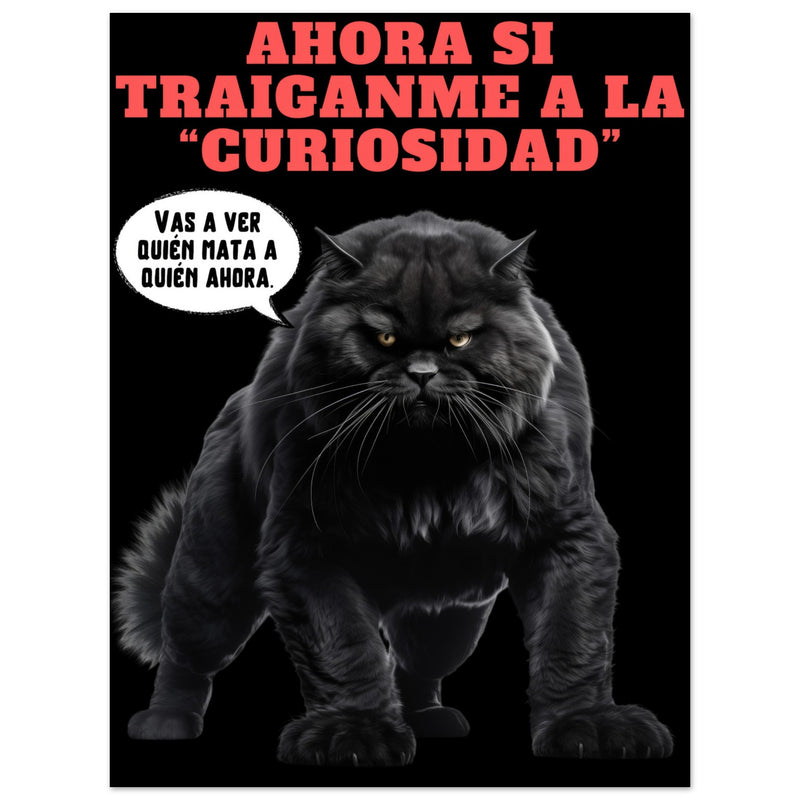 Panel de aluminio impresión de gato "Curiosidad Superada" Michilandia | La tienda online de los fans de gatos