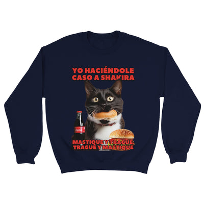 Sudadera Unisex Estampado de Gato "Masticar y Tragar" Michilandia | La tienda online de los fans de gatos