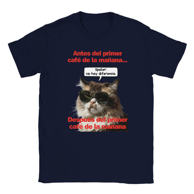 Camiseta unisex estampado de gato "Amanecer Grumpy" Michilandia | La tienda online de los fans de gatos