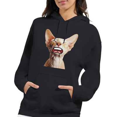 Sudadera con Capucha Unisex Estampado de Gato "Sphynx Somnoliento" Michilandia