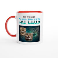 Taza Bicolor con Impresión de Gato "El Club de los Gatos Furiosos" Michilandia