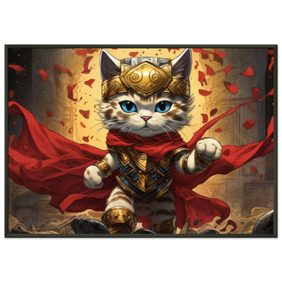 Póster semibrillante de gato con marco metal 