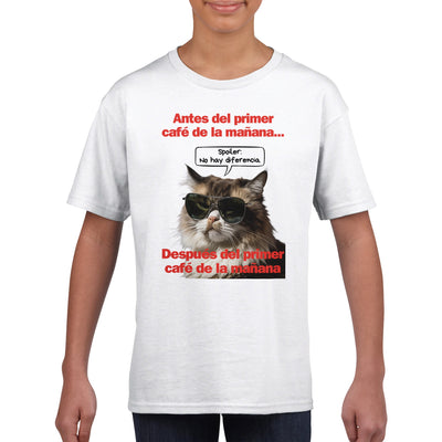 Camiseta Junior Unisex Estampado de Gato 