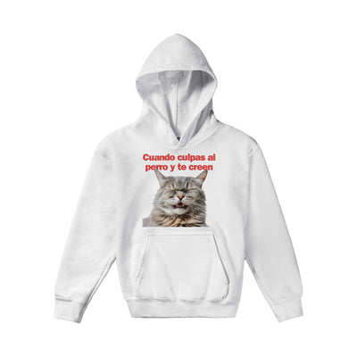 Sudadera con capucha júnior estampado de gato 