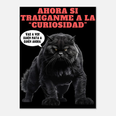 Panel de aluminio impresión de gato "Curiosidad Superada" Michilandia | La tienda online de los fans de gatos