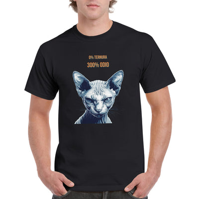 Camiseta Unisex Estampado de Gato "Sphynx Implacable" Michilandia