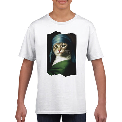 Camiseta Junior Unisex Estampado de Gato 