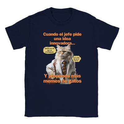 Camiseta unisex estampado de gato "Estrategia Miau" Michilandia | La tienda online de los fans de gatos