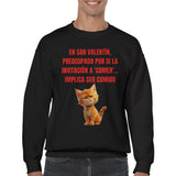 Sudadera Unisex Estampado de Gato "San Miaulentín" Michilandia | La tienda online de los fans de gatos