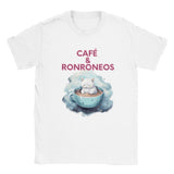 Camiseta unisex estampado de gato "Café & Ronroneos" Gelato