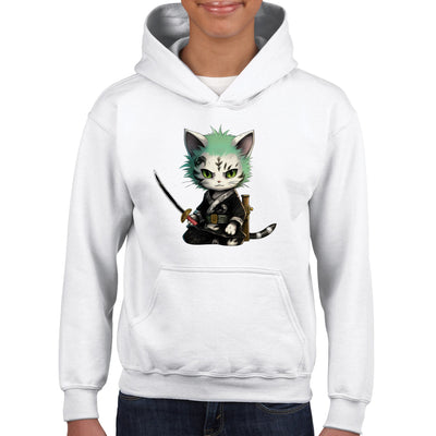 Sudadera con capucha júnior estampado de gato 