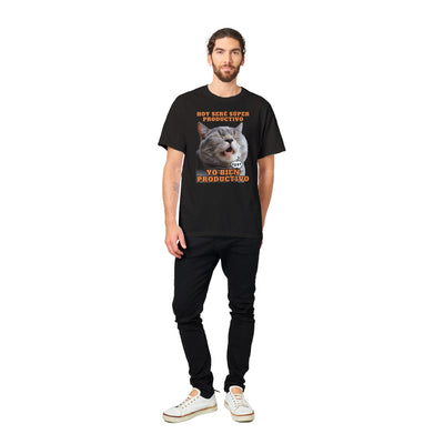 Camiseta Unisex Estampado de Gato "Siesta Productiva" Michilandia | La tienda online de los fans de gatos