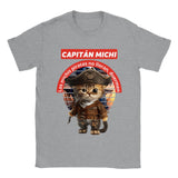 Camiseta unisex estampado de gato "Capitán Michi" Gelato