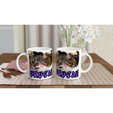 Taza Blanca con Impresión de Gato "Urusai!" Michilandia | La tienda online de los amantes de gatos