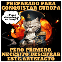 Panel de aluminio impresión de gato "De Batallas a Emojis" Michilandia | La tienda online de los fans de gatos