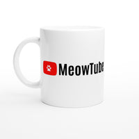 Taza Blanca con Impresión de Gato "MeowTube" Michilandia | La tienda online de los fans de gatos