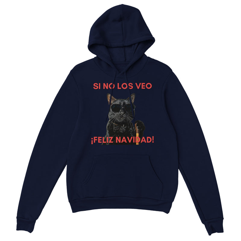 Sudadera con Capucha Unisex Estampado de Gato "Navidad a Ciegas" Michilandia | La tienda online de los fans de gatos