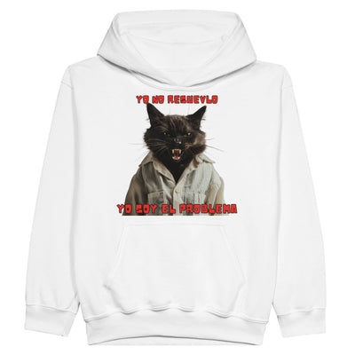 Sudadera con capucha júnior estampado de gato 