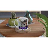 Taza Blanca con Impresión de Gato "Desprecio Felino" Michilandia | La tienda online de los amantes de gatos