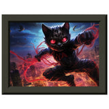 Póster semibrillante de gato con marco metal "Dark Spiderkitty"