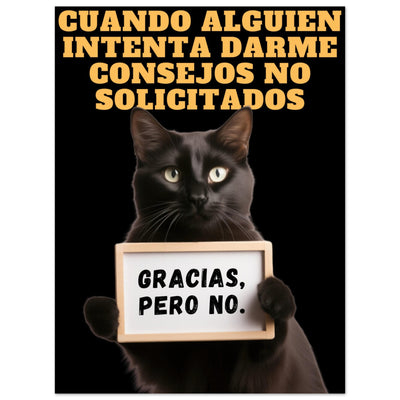 Panel de aluminio impresión de gato "No Gracias" Michilandia | La tienda online de los fans de gatos