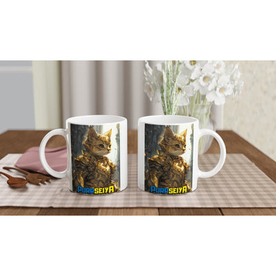 Taza Blanca con Impresión de Gato 