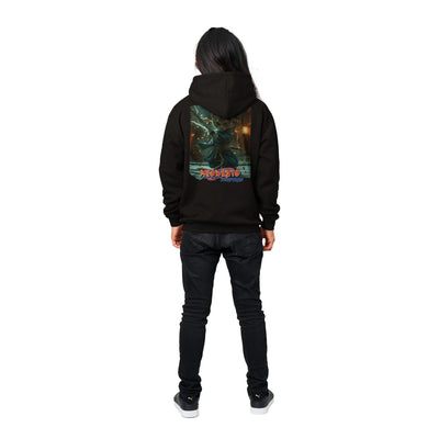 Sudadera con capucha Prémium Unisex Impresión Trasera de Gato "Legado Uchiha" Michilandia | La tienda online de los fans de gatos