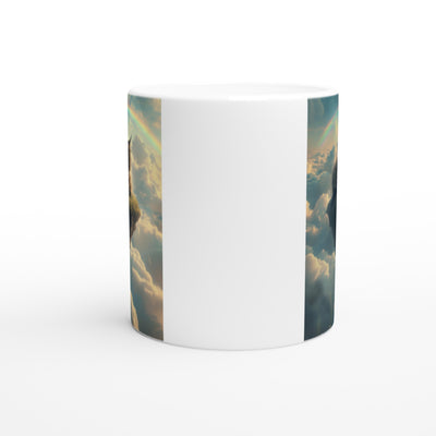 Taza Blanca con Impresión de Gato "Isla de la Tranquilidad" Michilandia | La tienda online de los fans de gatos