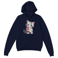 Sudadera con capucha unisex estampado de gato "Scoop and Purr" Gelato