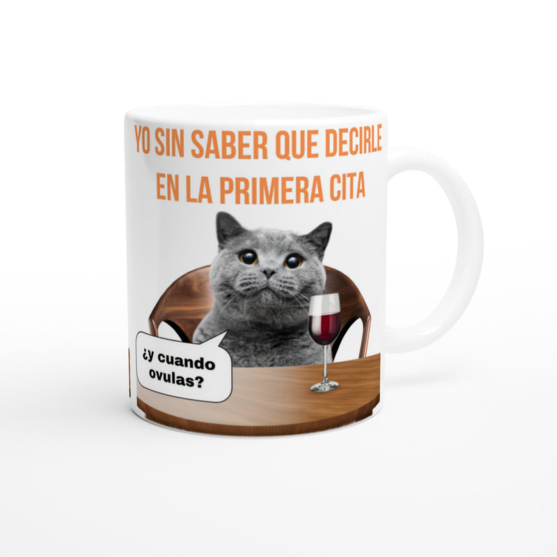 Taza Blanca con Impresión de Gato "Rompehielos" Michilandia