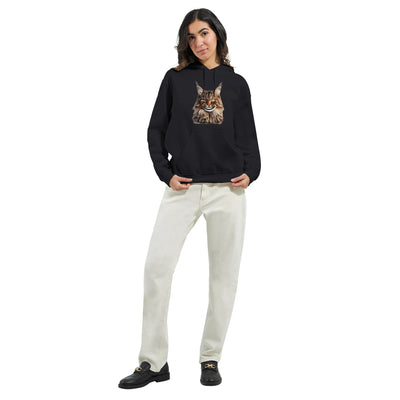 Sudadera con Capucha Unisex Estampado de Gato "Sonrisa de Maine Coon" Michilandia