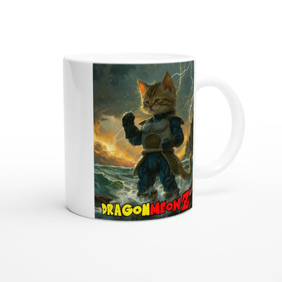 Taza Blanca con Impresión de Gato "Miau Saiyan" Michilandia | La tienda online de los fans de gatos