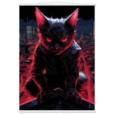 Póster semibrillante de gato con colgador 