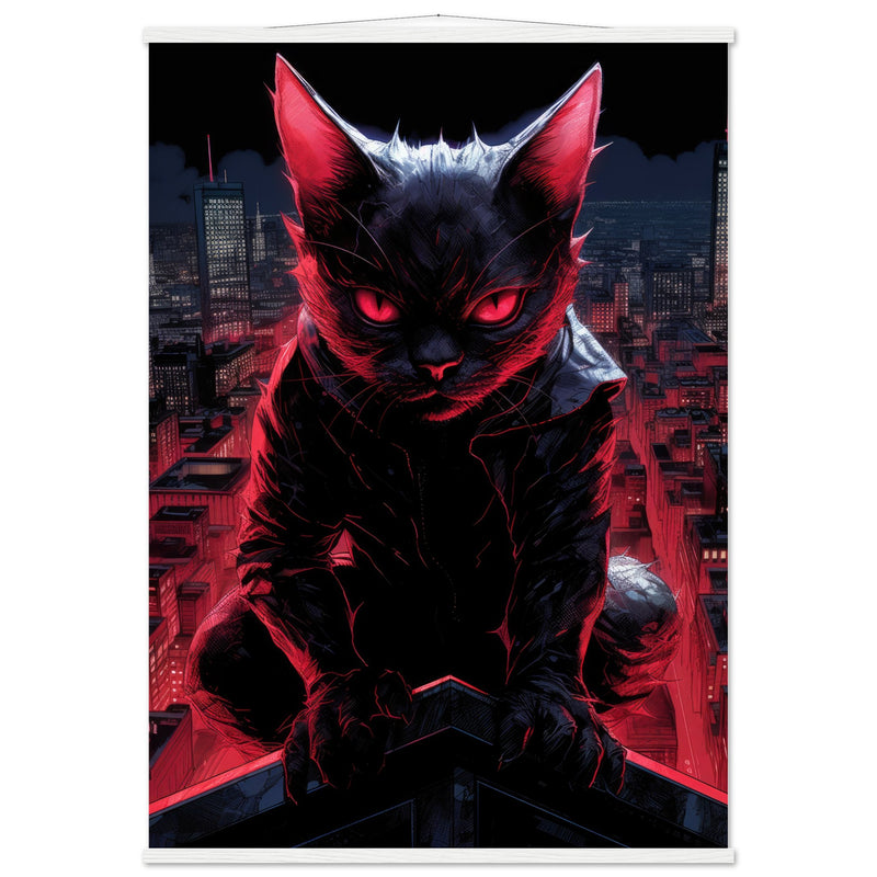 Póster semibrillante de gato con colgador "El Travieso de Hell's Kitchen" Gelato